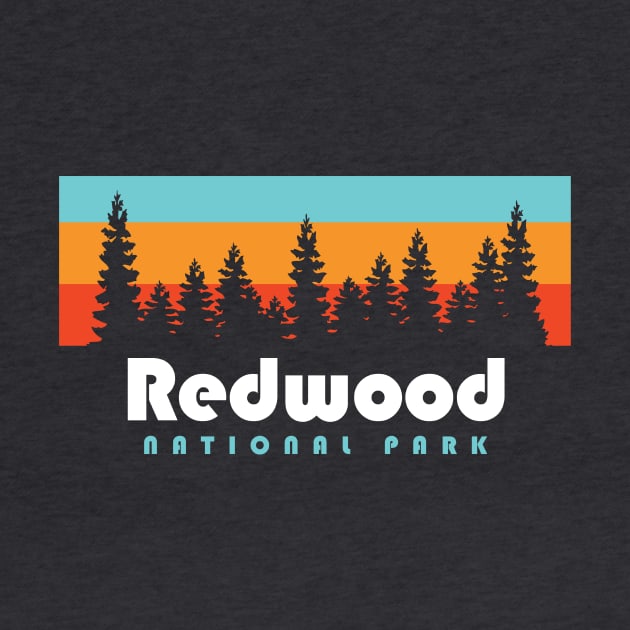 Redwood National Park California Retro Vintage Trees by PodDesignShop